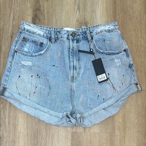 Oneteaspoon Stylish Blue Denim Women Shorts size 34